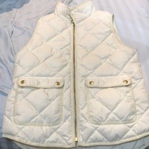 Cream j crew quilted vest